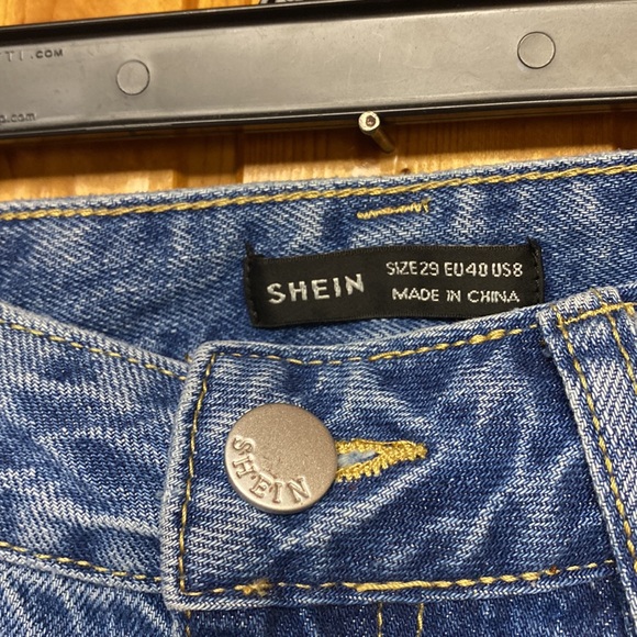 Shein High Waisted Distressed Open Sides Bottoms Washed Blue Women's Jeans 29 ! - Picture 3 of 7